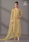 Riva By T&M Pure Silk Jari Printed Embroidery Dress Material Wholesale Online